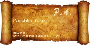 Paschka Alex névjegykártya